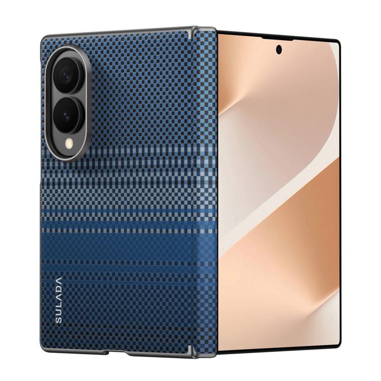 Custodia in pelle intrecciata Kevlar con chiusura magnetica per Galaxy Z Fold8