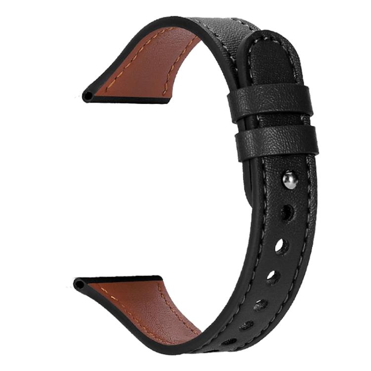 Cinturino per orologio xDfind in vera pelle con doppio anello e rivetto singolo., 20mm, 22mm