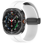 Cinturino per orologio in silicone nero con fibbia pieghevole e scanalatura piatta xDfind, For Samsung Galaxy Watch Ultra / Ultra 2025, For Samsung Galaxy Watch8 / 8 Classic, For Samsung Galaxy Watch 7 / 6 / 5 / FE