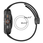 Cinturino per orologio in silicone nero con fibbia pieghevole e scanalatura piatta xDfind, For Samsung Galaxy Watch Ultra / Ultra 2025, For Samsung Galaxy Watch8 / 8 Classic, For Samsung Galaxy Watch 7 / 6 / 5 / FE