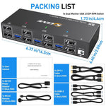 KVM Switch USB 3.0 Dual Monitor 8K 30Hz per 3 PC