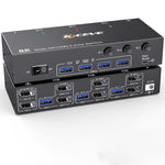 KVM Switch USB 3.0 Dual Monitor 8K 30Hz per 3 PC