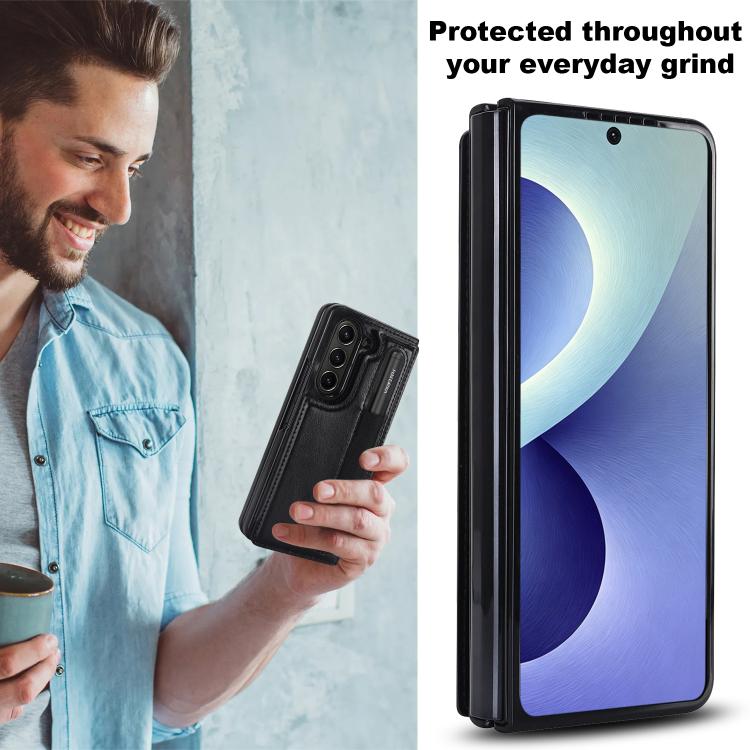 Custodia pieghevole in PU con doppia fibbia per Galaxy Z Fold8 Ultra 5G e