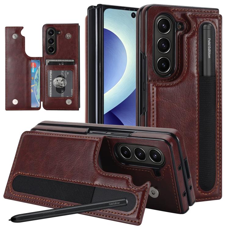 Custodia pieghevole in PU con doppia fibbia per Galaxy Z Fold8 Ultra 5G e