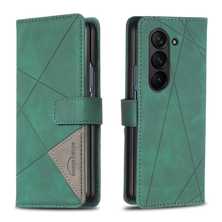 Custodia in pelle con texture a rombi e fibbia magnetica per Galaxy Z Fold8 5G