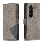 Custodia in pelle con texture a rombi e fibbia magnetica per Galaxy Z Fold8 5G