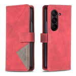 Custodia in pelle con texture a rombi e fibbia magnetica per Galaxy Z Fold8 5G