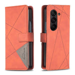 Custodia in pelle con texture a rombi e fibbia magnetica per Galaxy Z Fold8 5G