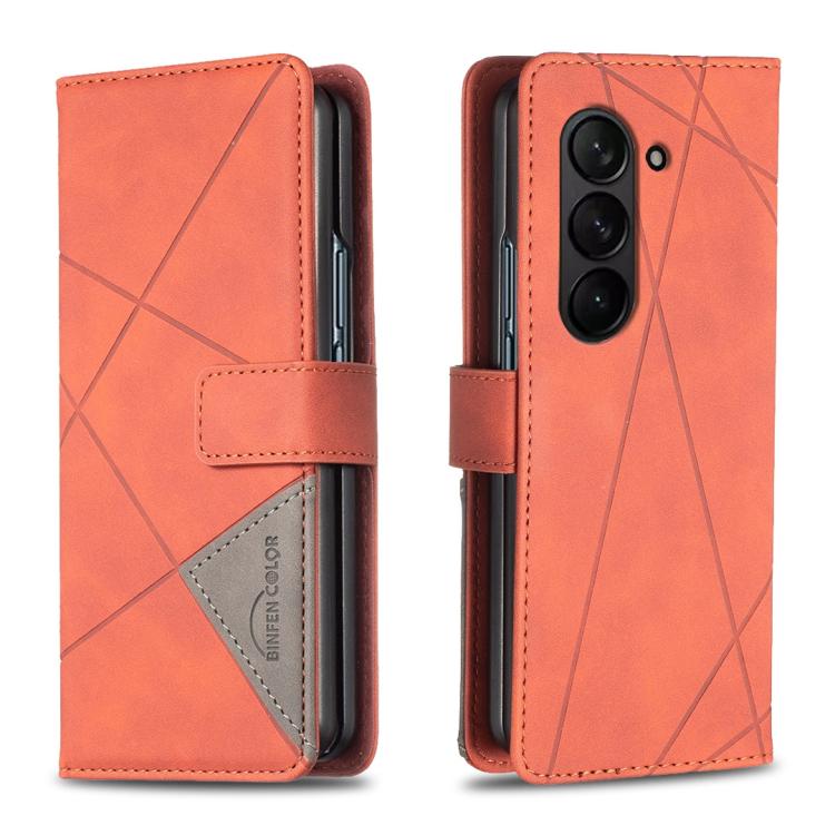 Custodia in pelle con texture a rombi e fibbia magnetica per Galaxy Z Fold8 5G