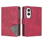 Custodia in pelle con texture a rombi e fibbia magnetica per Galaxy Z Fold8 5G