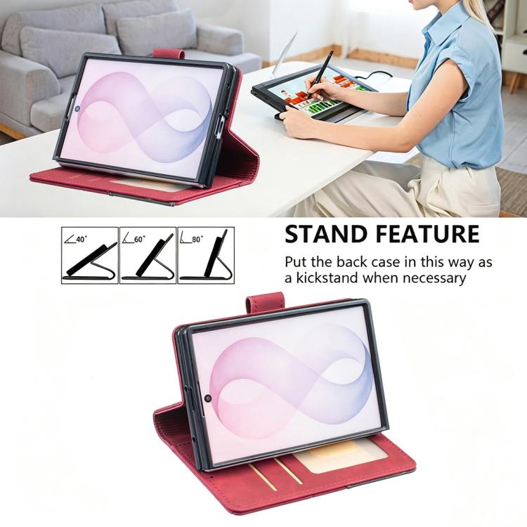 Custodia in pelle con texture a rombi e fibbia magnetica per Galaxy Z Fold8 5G