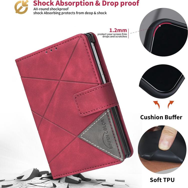 Custodia in pelle con texture a rombi e fibbia magnetica per Galaxy Z Fold8 5G
