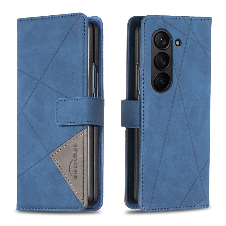 Custodia in pelle con texture a rombi e fibbia magnetica per Galaxy Z Fold8 5G