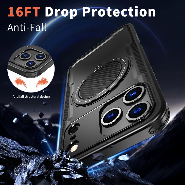 Custodia per telefono Kalebol in metallo con rotazione a 360 gradi e supporto MagSafe., For iPhone 17, For iPhone 17 Air, For iPhone 16 Pro Max, For iPhone 16 Pro