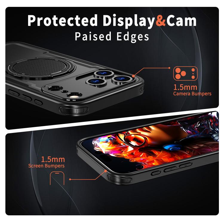 Custodia per telefono Kalebol in metallo con rotazione a 360 gradi e supporto MagSafe., For iPhone 17, For iPhone 17 Air, For iPhone 16 Pro Max, For iPhone 16 Pro