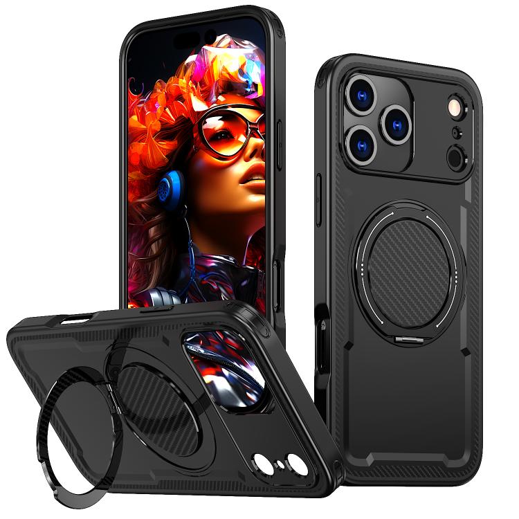 Custodia per telefono Kalebol in metallo con rotazione a 360 gradi e supporto MagSafe., For iPhone 17, For iPhone 17 Air, For iPhone 16 Pro Max, For iPhone 16 Pro