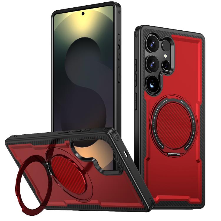 Custodia Kalebol in metallo con rotazione a 360° per Galaxy S25+, S25 Ultra, S24