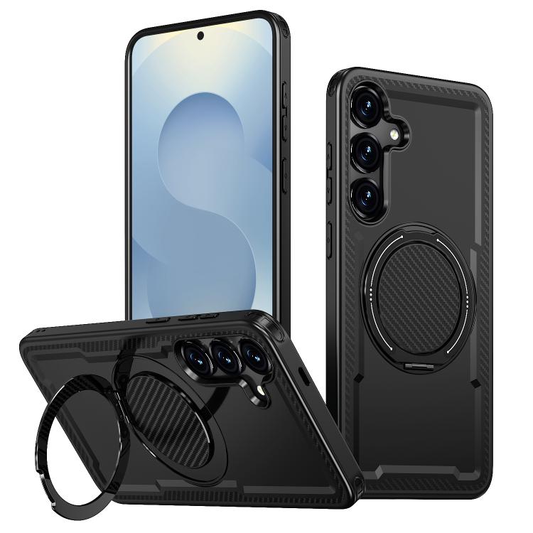 Custodia Kalebol in metallo con rotazione a 360° per Galaxy S25+, S25 Ultra, S24