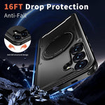 Custodia Kalebol in metallo con rotazione a 360° per Galaxy S25+, S25 Ultra, S24