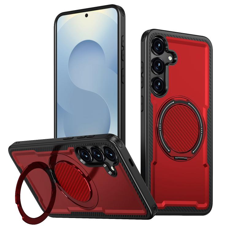 Custodia Kalebol in metallo con rotazione a 360° per Galaxy S25+, S25 Ultra, S24