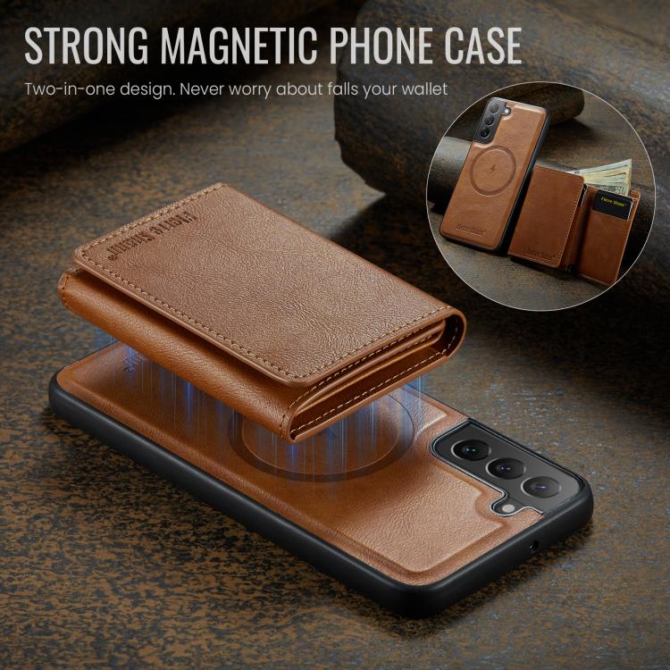 Fierre Shann Portafoglio 2 in 1 con slot per carte RFID e custodia MagSafe per telefono, For Galaxy S22 5G