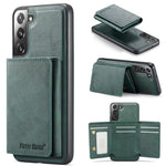 Fierre Shann Portafoglio 2 in 1 con slot per carte RFID e custodia MagSafe per telefono, For Galaxy S22 5G