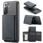 Fierre Shann Portafoglio 2 in 1 con slot per carte RFID e custodia MagSafe per telefono, For Galaxy S22 5G