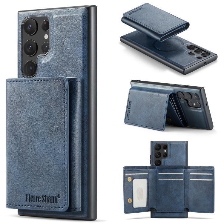 Fierre Shann Portafoglio 2 in 1 con slot per carte RFID e custodia MagSafe per telefono, For Galaxy S23+ 5G, For Galaxy S23 5G, For Galaxy S22 Ultra 5G, For Galaxy S22+ 5G