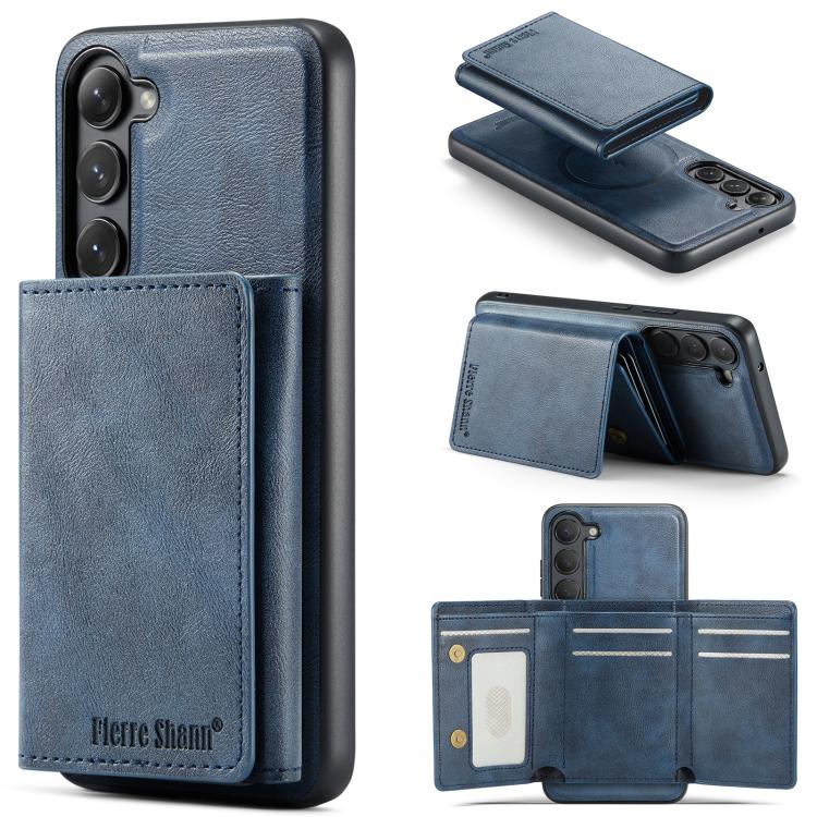 Fierre Shann Portafoglio 2 in 1 con slot per carte RFID e custodia MagSafe per telefono, For Galaxy S23+ 5G, For Galaxy S23 5G, For Galaxy S22 Ultra 5G, For Galaxy S22+ 5G