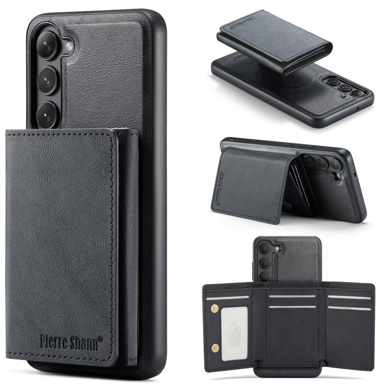 Fierre Shann Portafoglio 2 in 1 con slot per carte RFID e custodia MagSafe per telefono, For Galaxy S23+ 5G, For Galaxy S23 5G, For Galaxy S22 Ultra 5G, For Galaxy S22+ 5G