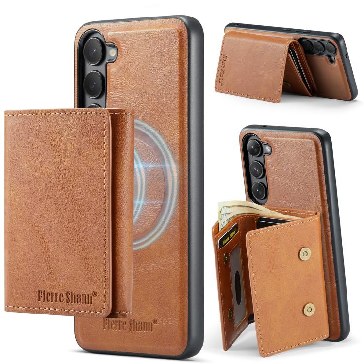 Fierre Shann Portafoglio 2 in 1 con slot per carte RFID e custodia MagSafe per telefono, For Galaxy S23+ 5G, For Galaxy S23 5G, For Galaxy S22 Ultra 5G, For Galaxy S22+ 5G