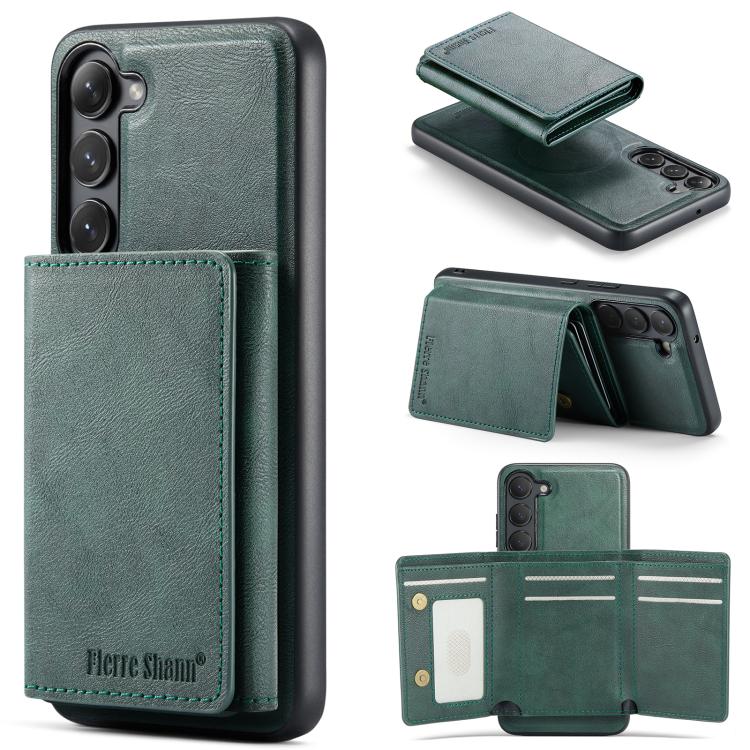 Fierre Shann Portafoglio 2 in 1 con slot per carte RFID e custodia MagSafe per telefono, For Galaxy S23+ 5G, For Galaxy S23 5G, For Galaxy S22 Ultra 5G, For Galaxy S22+ 5G