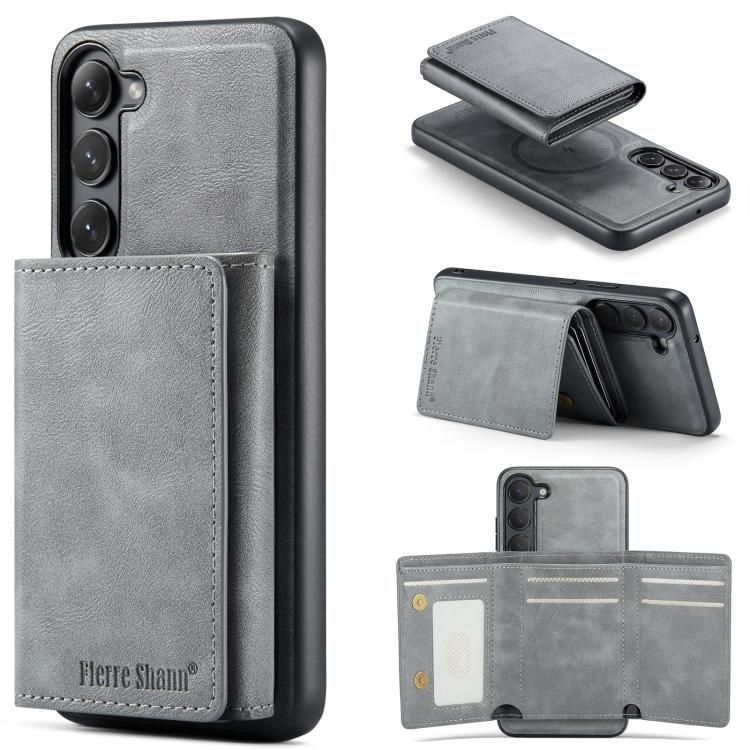 Fierre Shann Portafoglio 2 in 1 con slot per carte RFID e custodia MagSafe per telefono, For Galaxy S23+ 5G, For Galaxy S23 5G, For Galaxy S22 Ultra 5G, For Galaxy S22+ 5G