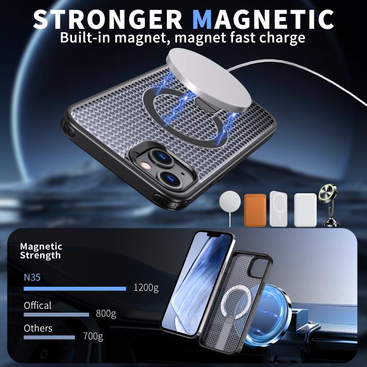 Custodia per telefono Kalebol Honeycomb con sistema di raffreddamento a nido d'ape e supporto MagSafe., For iPhone 13