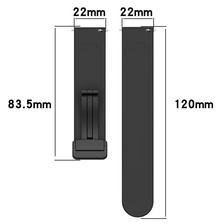 Cinturino per orologio in silicone nero con fibbia pieghevole e scanalatura piatta xDfind, For Amazfit T-Rex 3