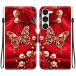 Custodia in pelle con texture cristallina per Samsung Galaxy S23 Ultra e S23+ 5G