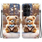 Custodia in pelle con texture cristallina per Samsung Galaxy S23 Ultra e S23+ 5G