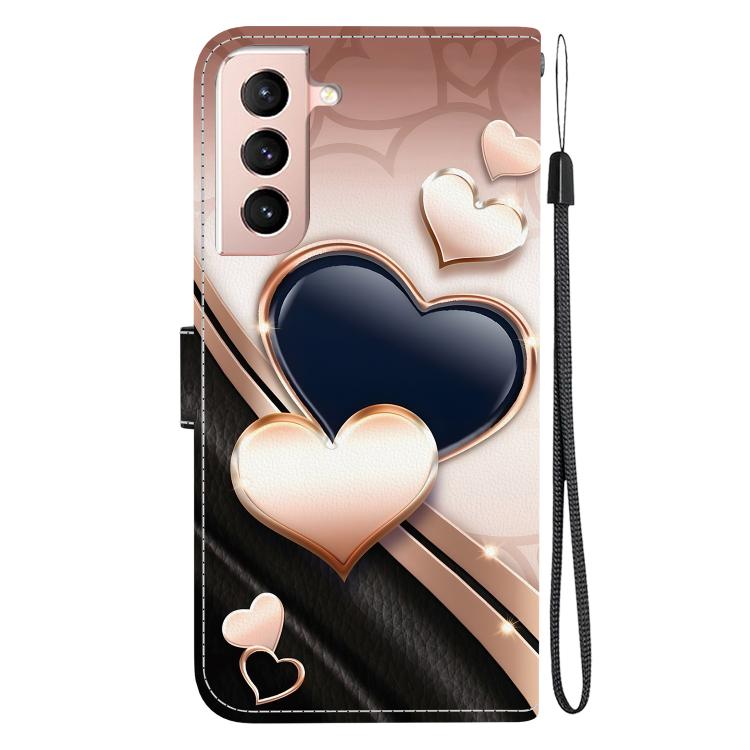 Custodia pelle con texture cristallina e disegno colorato per Samsung Galaxy S22