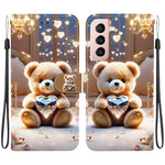 Custodia in pelle con texture cristallina per Samsung Galaxy S21 e S21+ 5G