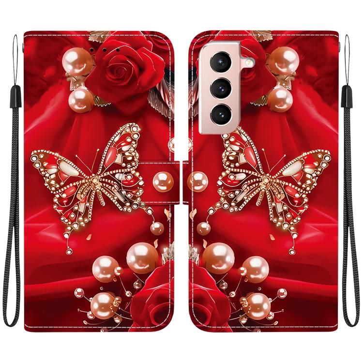 Custodia in pelle con texture cristallina per Samsung Galaxy S21 e S21+ 5G