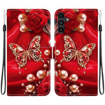 Custodia in pelle con texture cristallina e porta carte per Galaxy A13 4G/5G e
