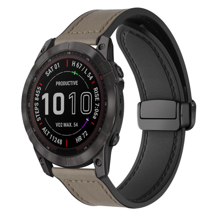 Cinturino per orologio xDfind in silicone con fibbia magnetica e motivo Crazy Horse, For Garmin Fenix 8 / 7X / 6X / 5X 26mm, For Garmin Fenix 8 / 7 / 6 / 5 22mm