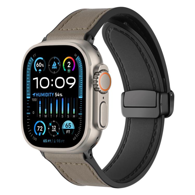Cinturino per orologio xDfind in silicone con fibbia magnetica e motivo Crazy Horse, For Apple Watch 42 / 44 / 45 / 46 / 49mm, For Apple Watch 38 / 40 / 41 / S10 42mm
