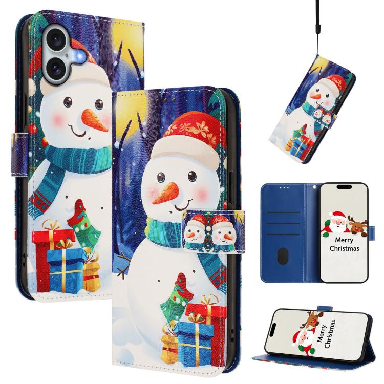 Custodia per telefono in pelle con fibbia e cinturino, serie natalizia., For iPhone 17e / 16e, For iPhone 17 Pro Max, For iPhone 17 Pro, For iPhone 17