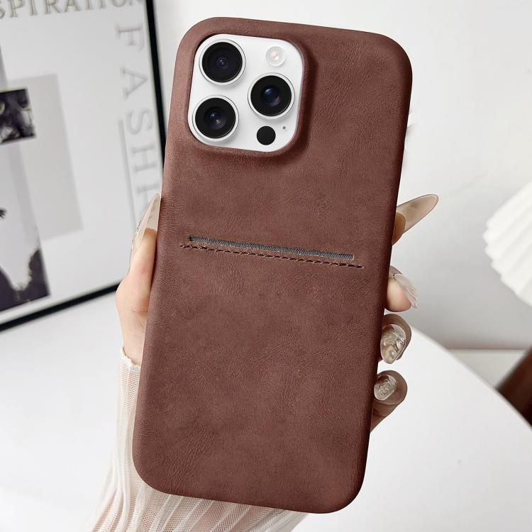 Custodia per telefono con scomparto per carte effetto pelle di pecora, For iPhone 16 Pro Max, For iPhone 16 Pro, For iPhone 16 Plus, For iPhone 16