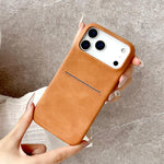 Custodia per telefono con scomparto per carte effetto pelle di pecora, For iPhone 16 Pro Max, For iPhone 16 Pro, For iPhone 16 Plus, For iPhone 16