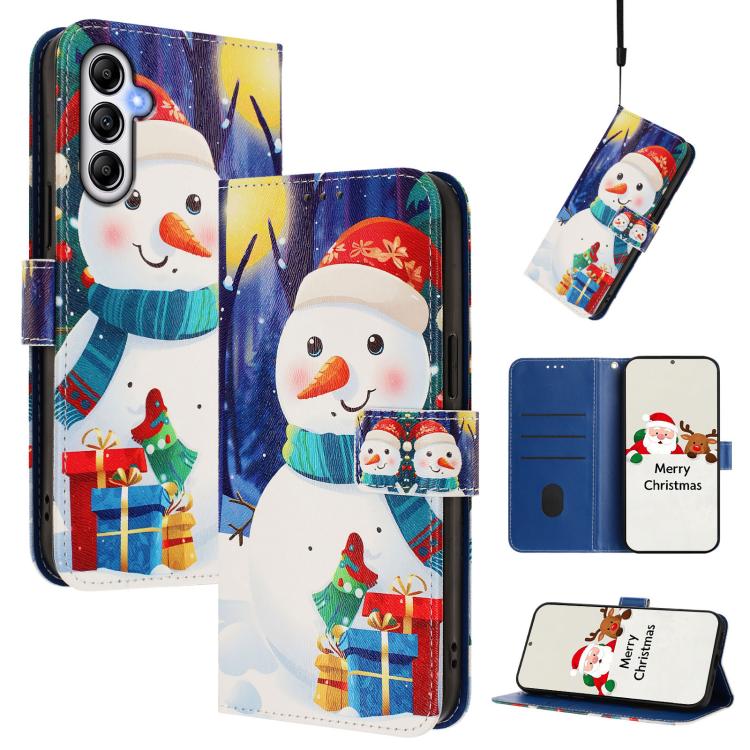 Custodia in pelle con fibbia e cinturino serie natalizia per Samsung Galaxy A34