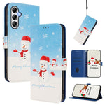Custodia in pelle con fibbia e cinturino serie natalizia per Samsung Galaxy A34
