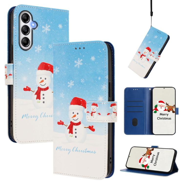 Custodia in pelle con fibbia e cinturino serie natalizia per Samsung Galaxy A34