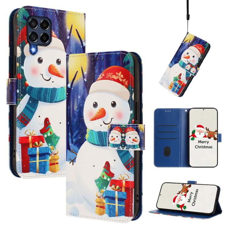 Custodia in pelle con fibbia e cinturino serie natalizia per Samsung Galaxy A34